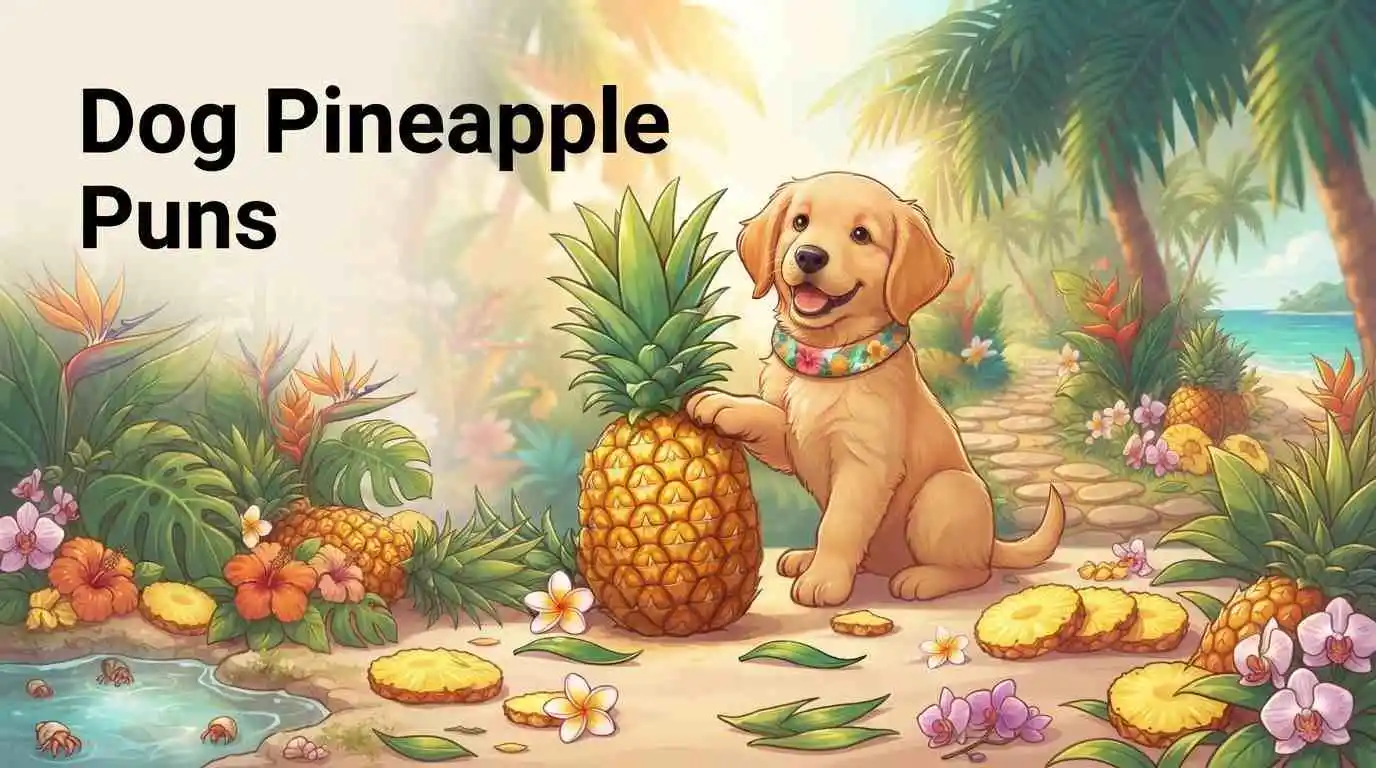 Cute dog with pineapple