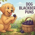 Funny dog with fresh blackberries
