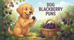 Funny dog with fresh blackberries